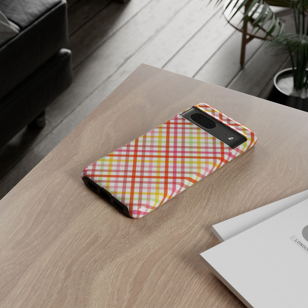 Checked Stripes - Pink/Red/Yellow