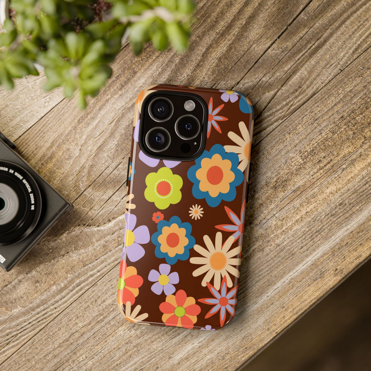 Flowers - Brown/Blue