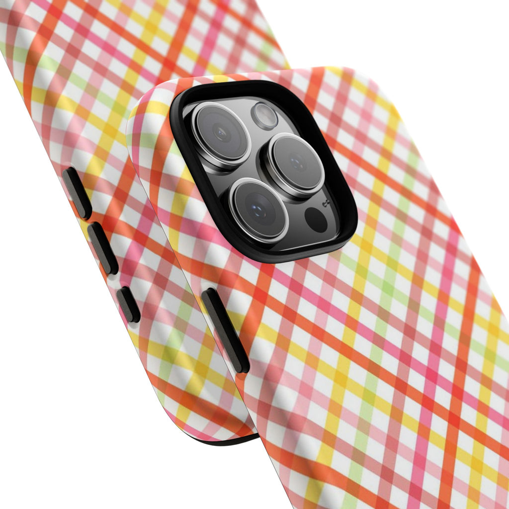 Checked Stripes - Pink/Red/Yellow
