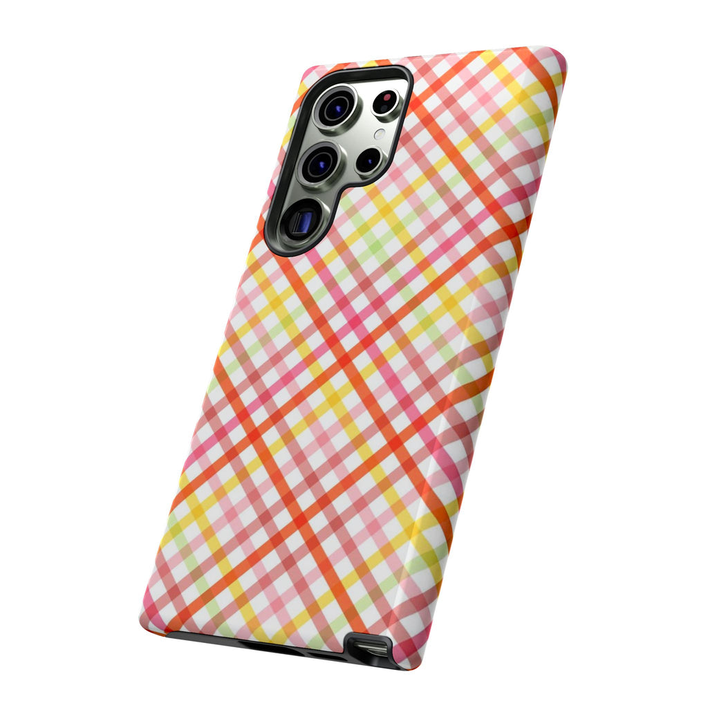 Checked Stripes - Pink/Red/Yellow