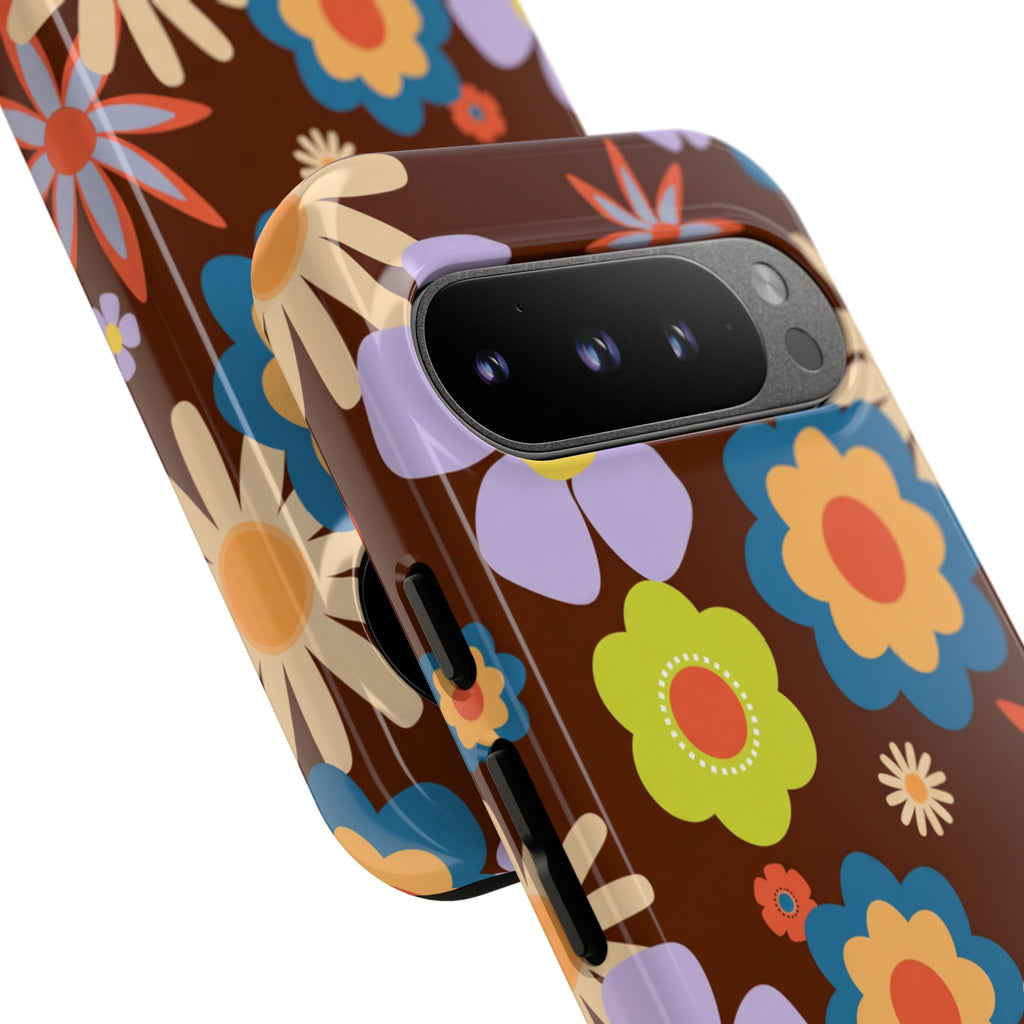 Flowers - Brown/Blue