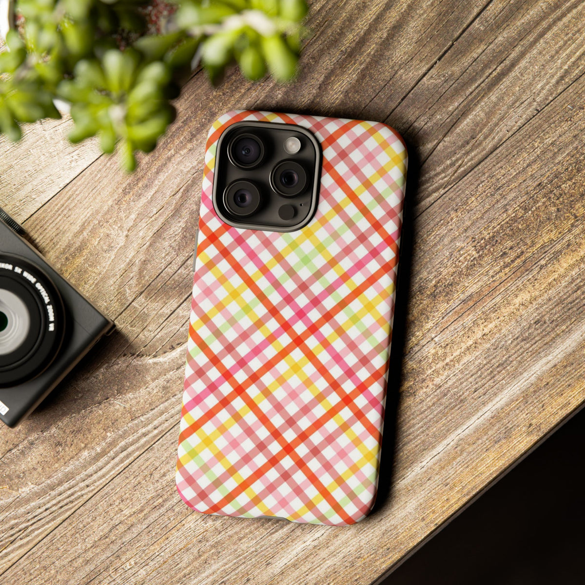 Checked Stripes - Pink/Red/Yellow
