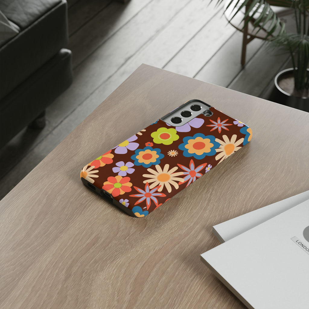 Flowers - Brown/Blue