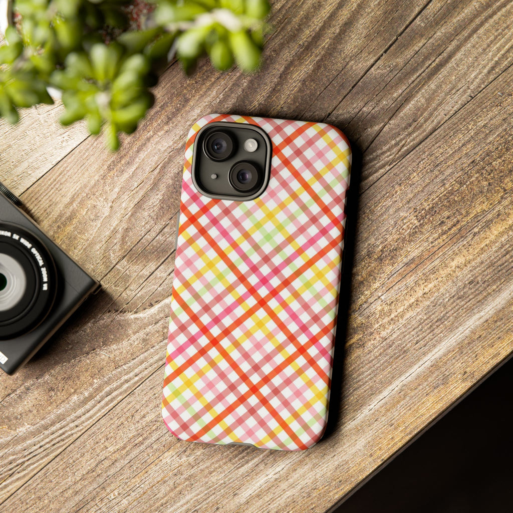 Checked Stripes - Pink/Red/Yellow