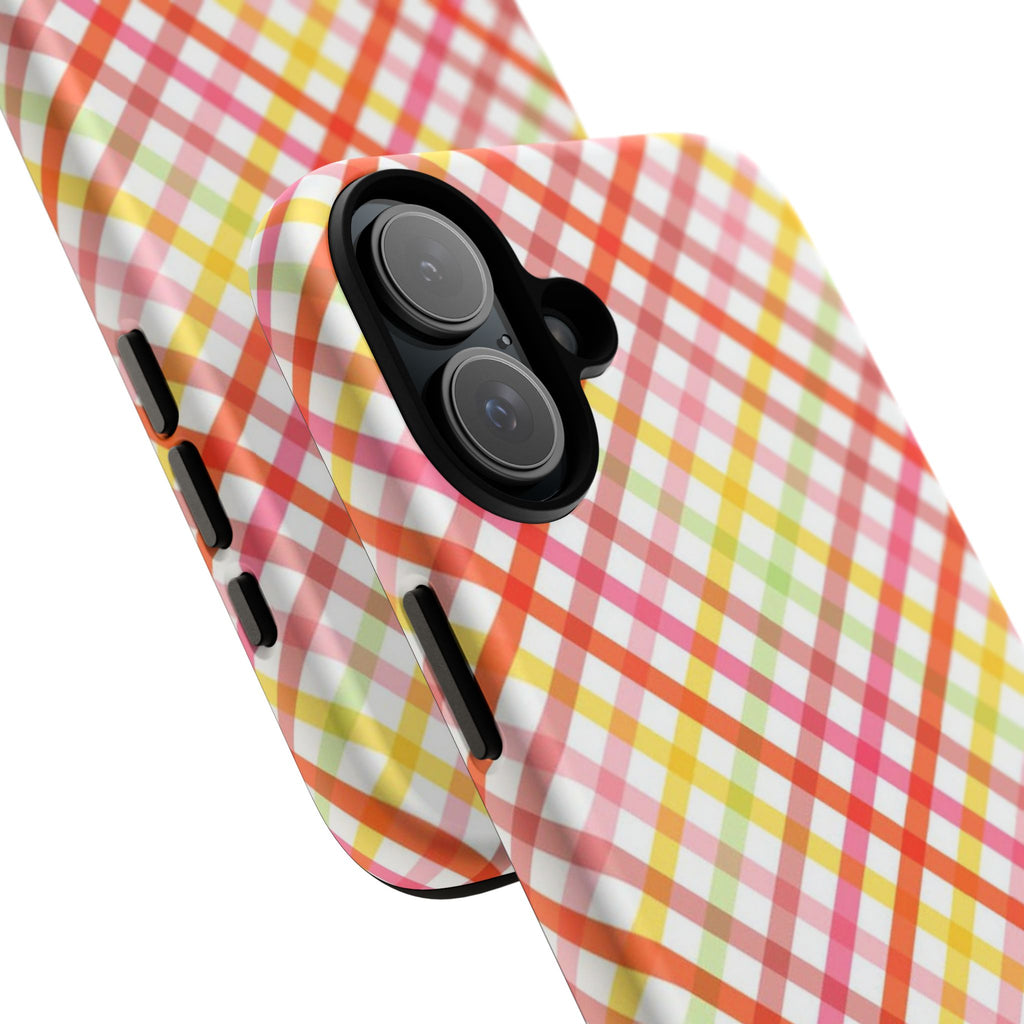 Checked Stripes - Pink/Red/Yellow