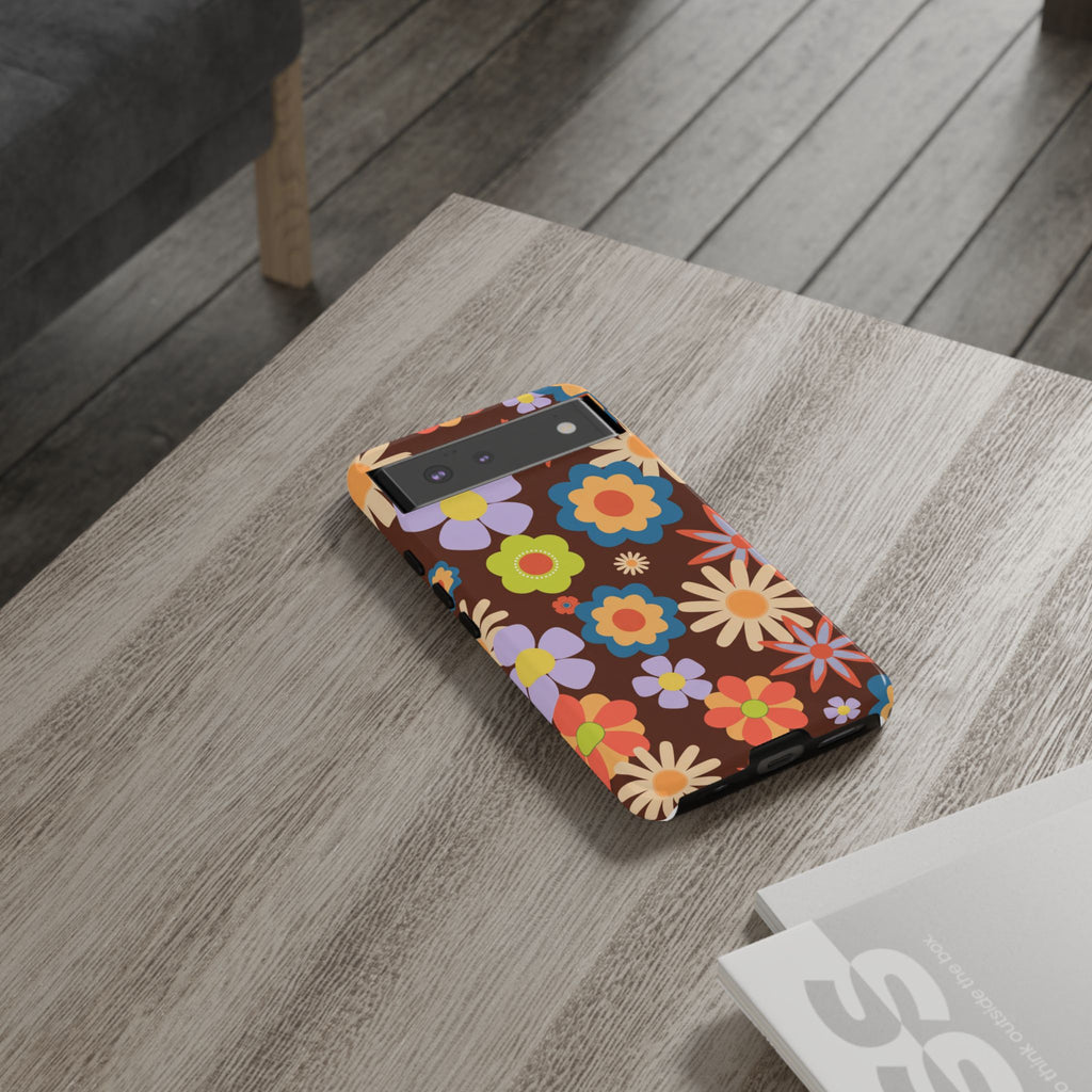 Flowers - Brown/Blue