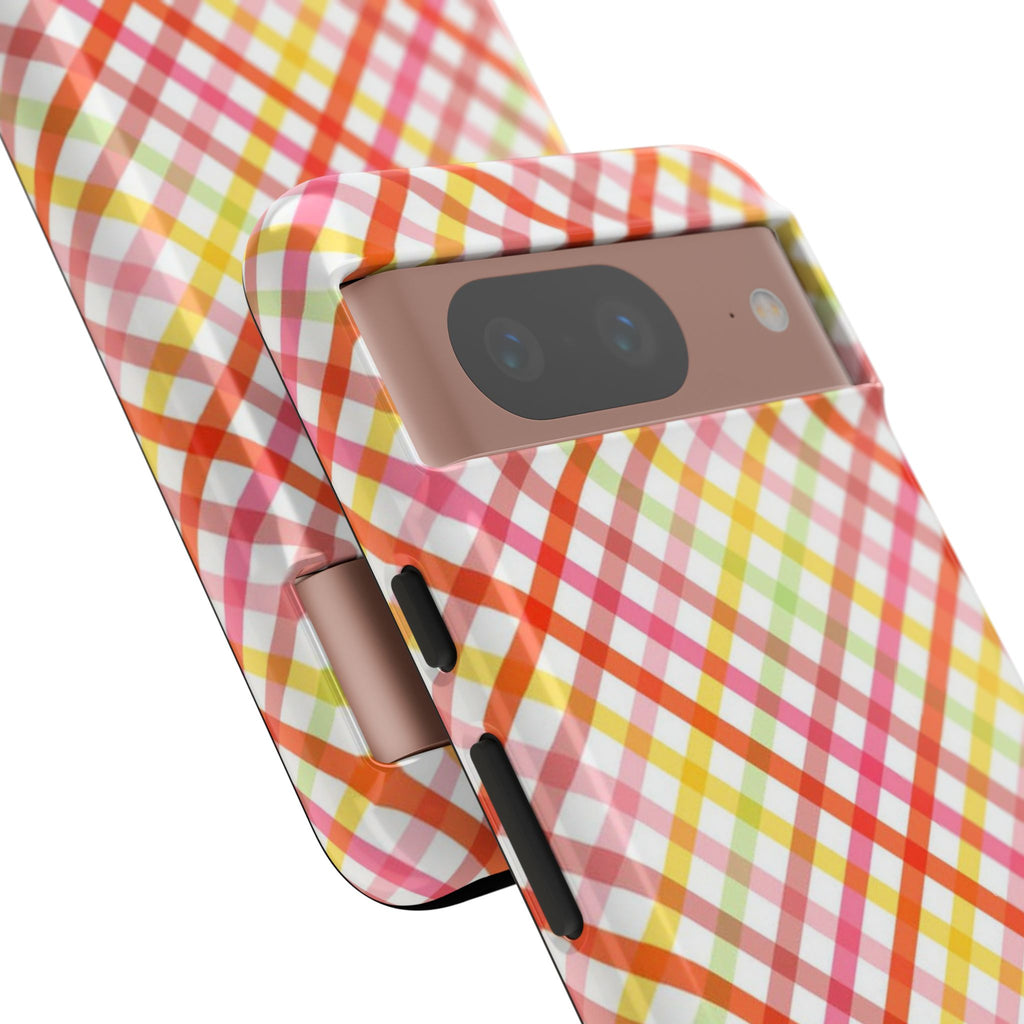 Checked Stripes - Pink/Red/Yellow