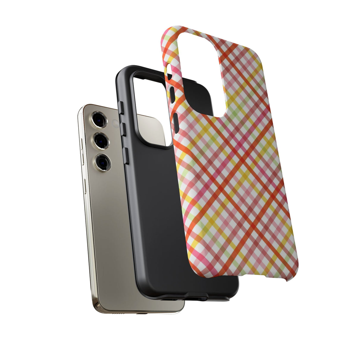 Checked Stripes - Pink/Red/Yellow
