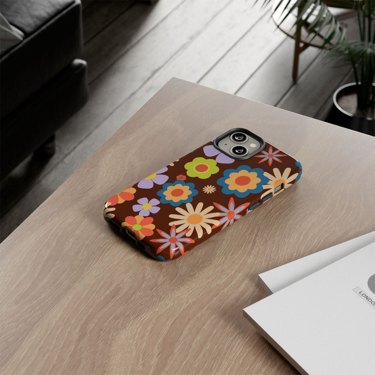 Flowers - Brown/Blue