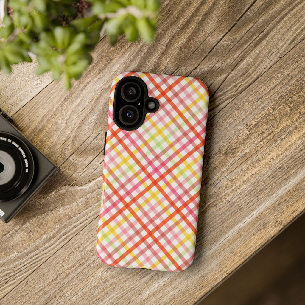 Checked Stripes - Pink/Red/Yellow