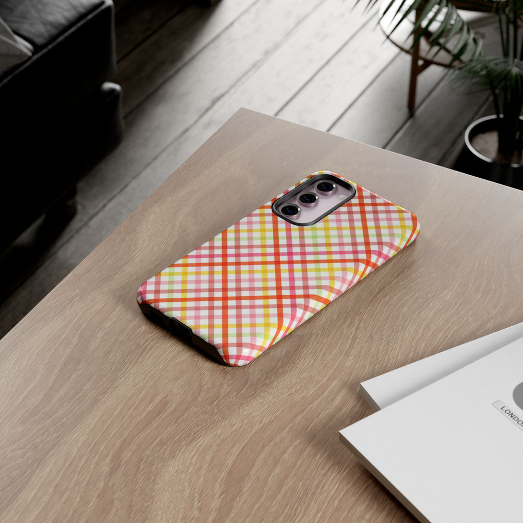 Checked Stripes - Pink/Red/Yellow