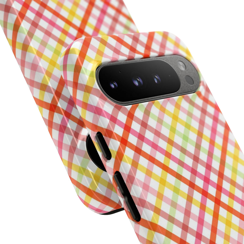 Checked Stripes - Pink/Red/Yellow