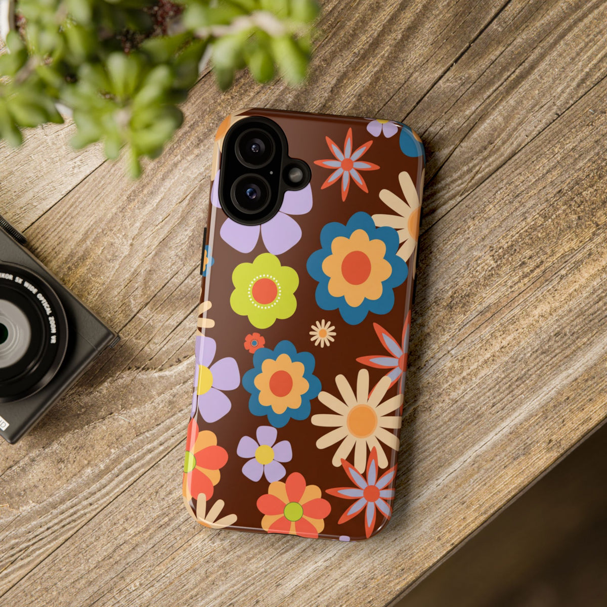 Flowers - Brown/Blue