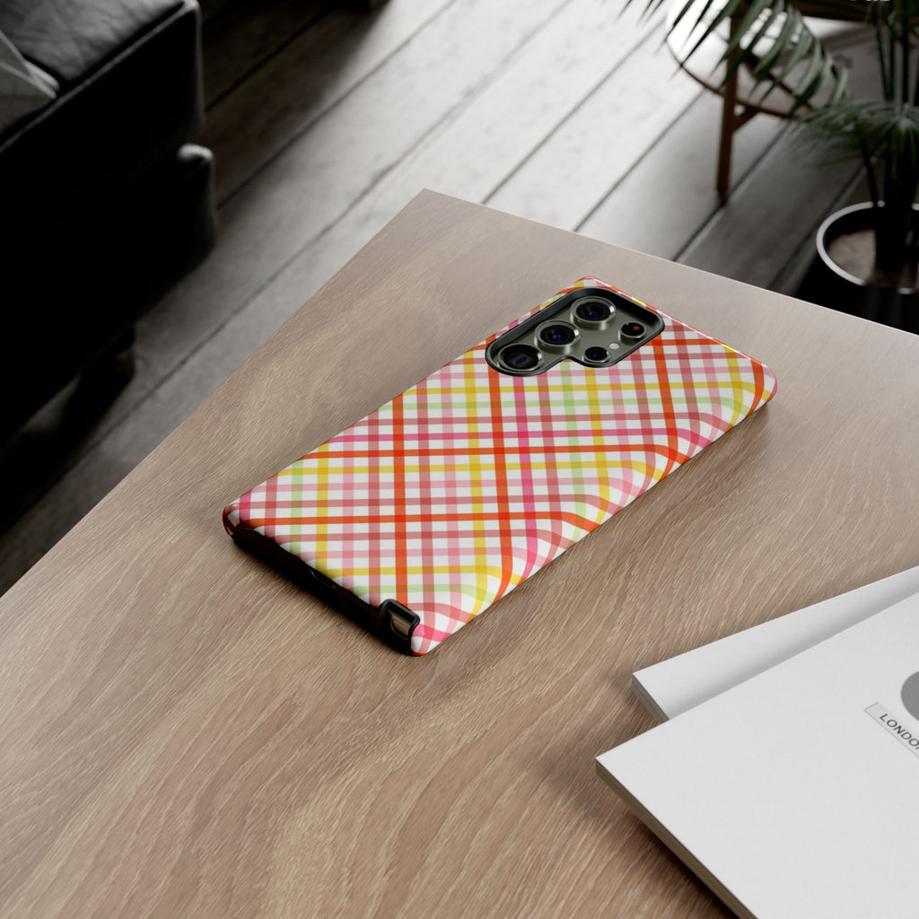 Checked Stripes - Pink/Red/Yellow
