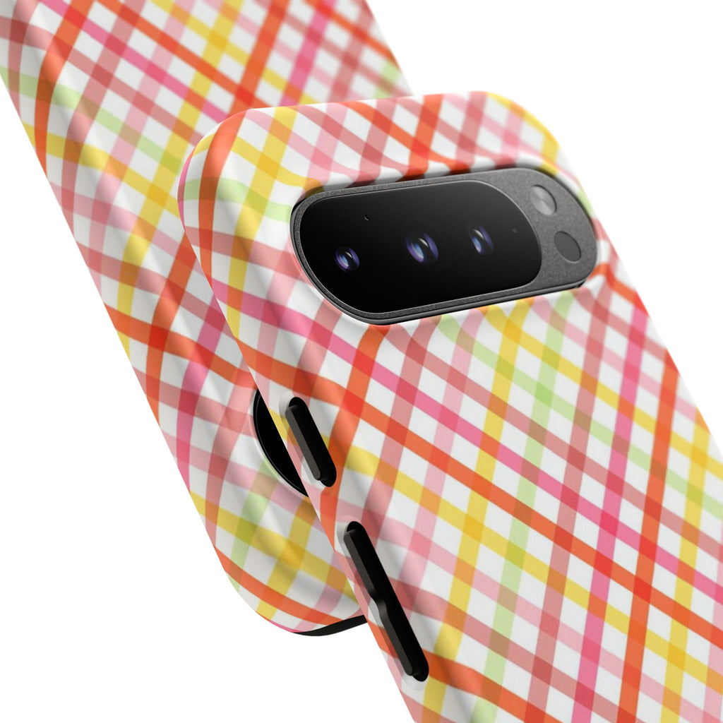 Checked Stripes - Pink/Red/Yellow