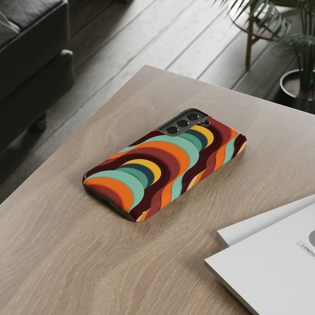 60's Wallpaper - Orange/Blue