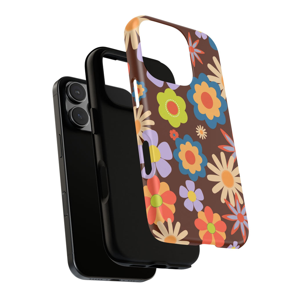 Flowers - Brown/Blue