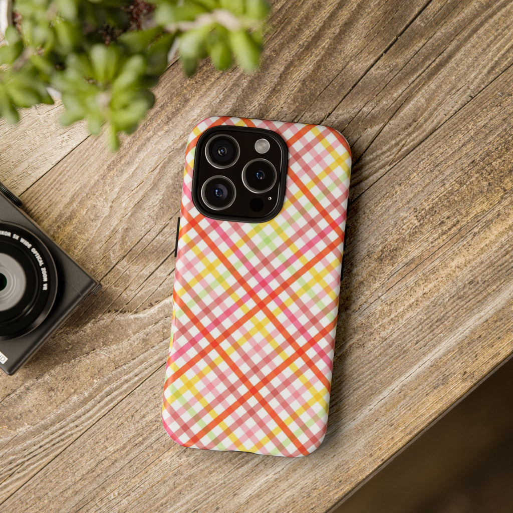 Checked Stripes - Pink/Red/Yellow