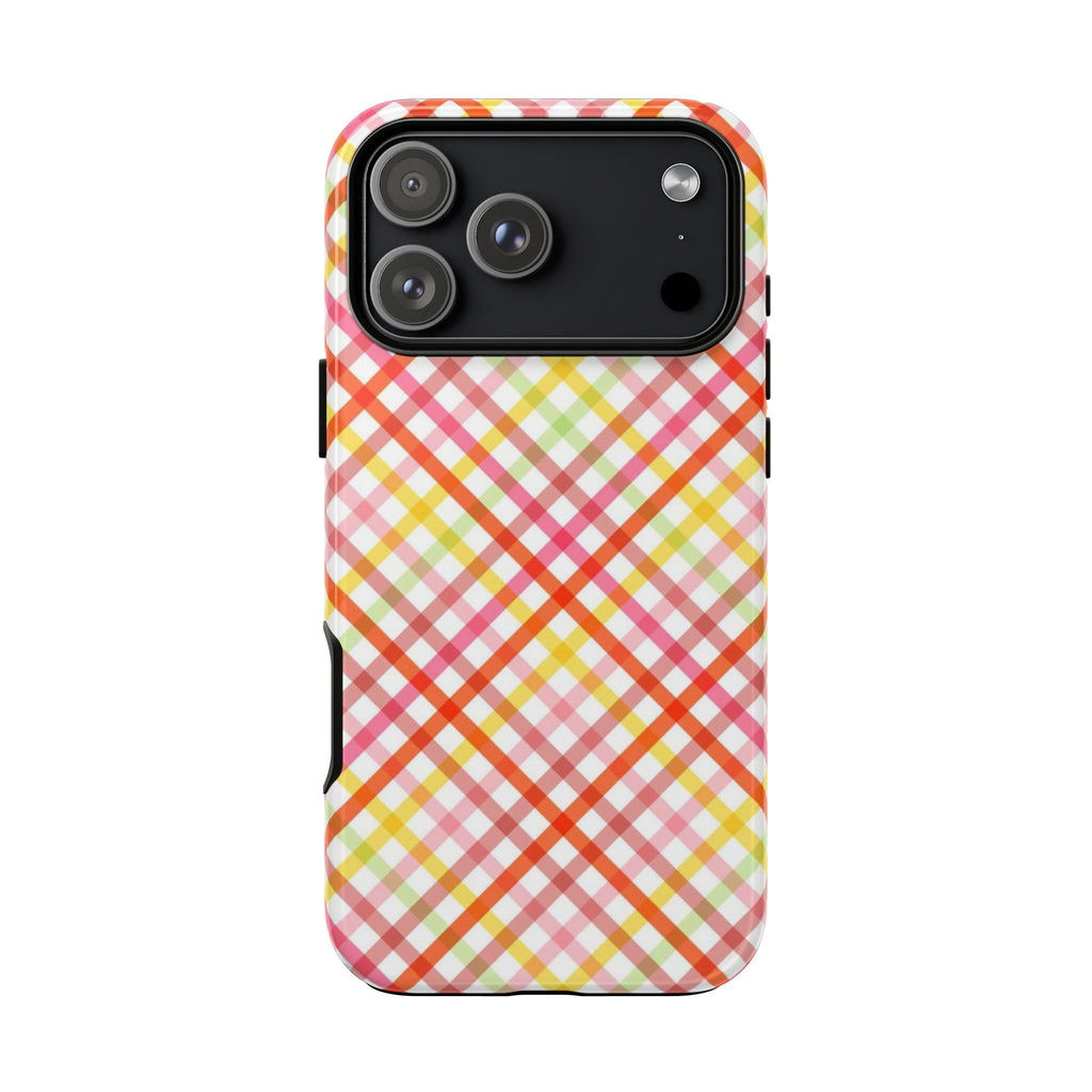 Checked Stripes - Pink/Red/Yellow