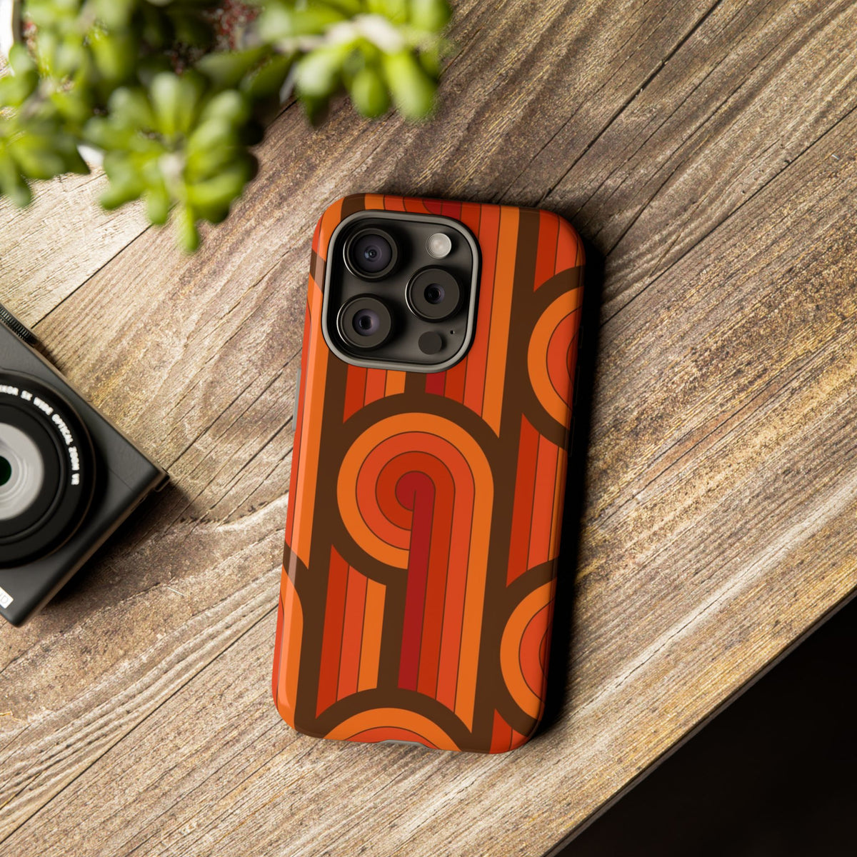 60's Wallpaper - Orange/Brown
