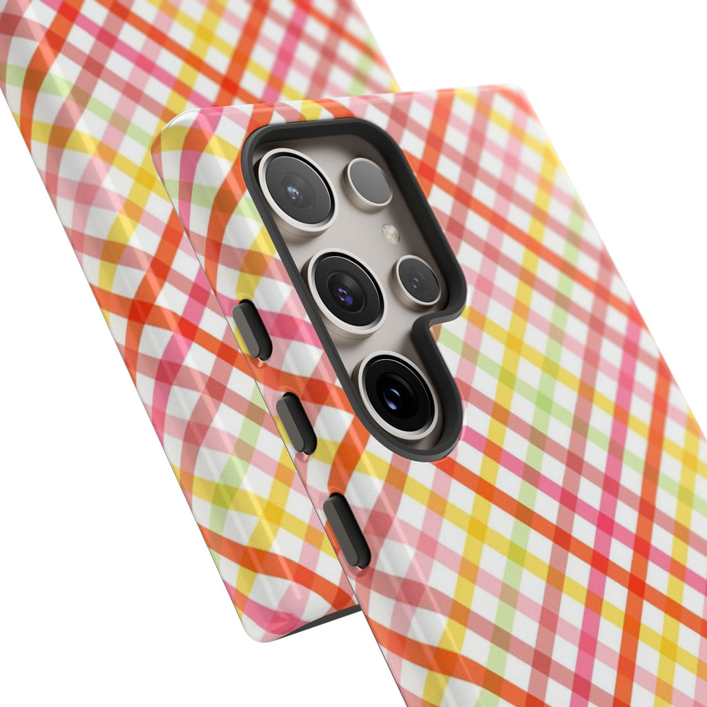 Checked Stripes - Pink/Red/Yellow