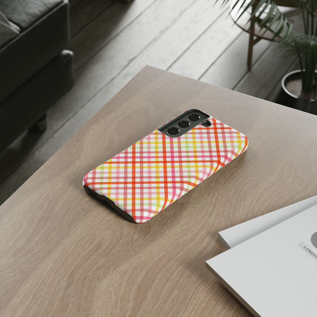 Checked Stripes - Pink/Red/Yellow