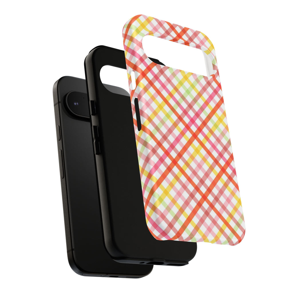 Checked Stripes - Pink/Red/Yellow